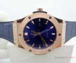 New Replica Hublot Classic Fusion Blue Dial Rose Gold Watch 43mm